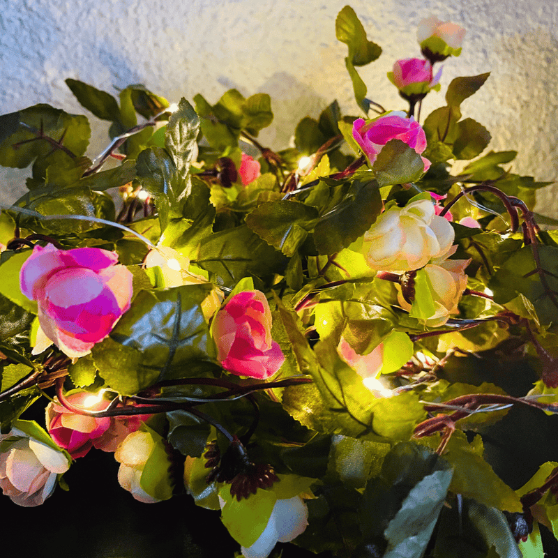 Guirnalda de Rosas Solares - IP65 Luz Cálida Largo 5 m-Dreamy Home