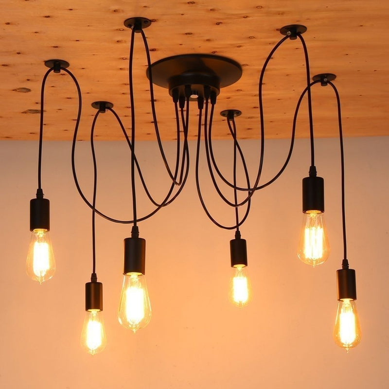 Lámpara Colgante Loft 12 Luces - 1,5 m Longitud de Cable Incluye Ampolletas-Dreamy Home