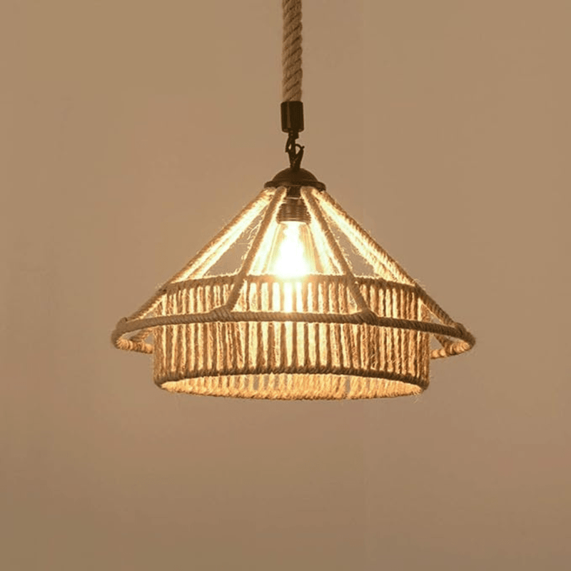 Lámpara de Cáñamo Mallorca - 1 m de Altura 220V Incluye Ampolleta 6W-Dreamy Home