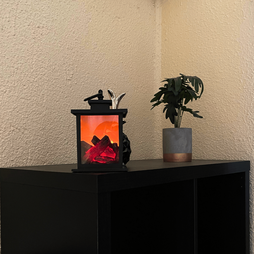 Lámpara de Chimenea - Simulador de Llama Color Negro-Dreamy Home