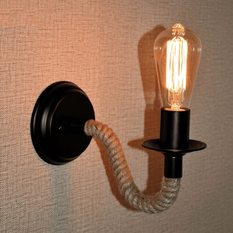 Lámpara de Pared Cuerda Cáñamo - 220V Incluye Ampolleta 6W-Dreamy Home