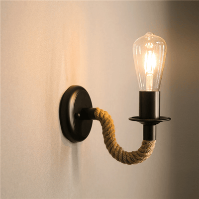 Lámpara de Pared Cuerda Cáñamo - 220V Incluye Ampolleta 6W-Dreamy Home