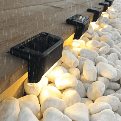 Luces de Escalera Solar - 4 Unidades Luz Led Cálida/Fría IP65-Dreamy Home