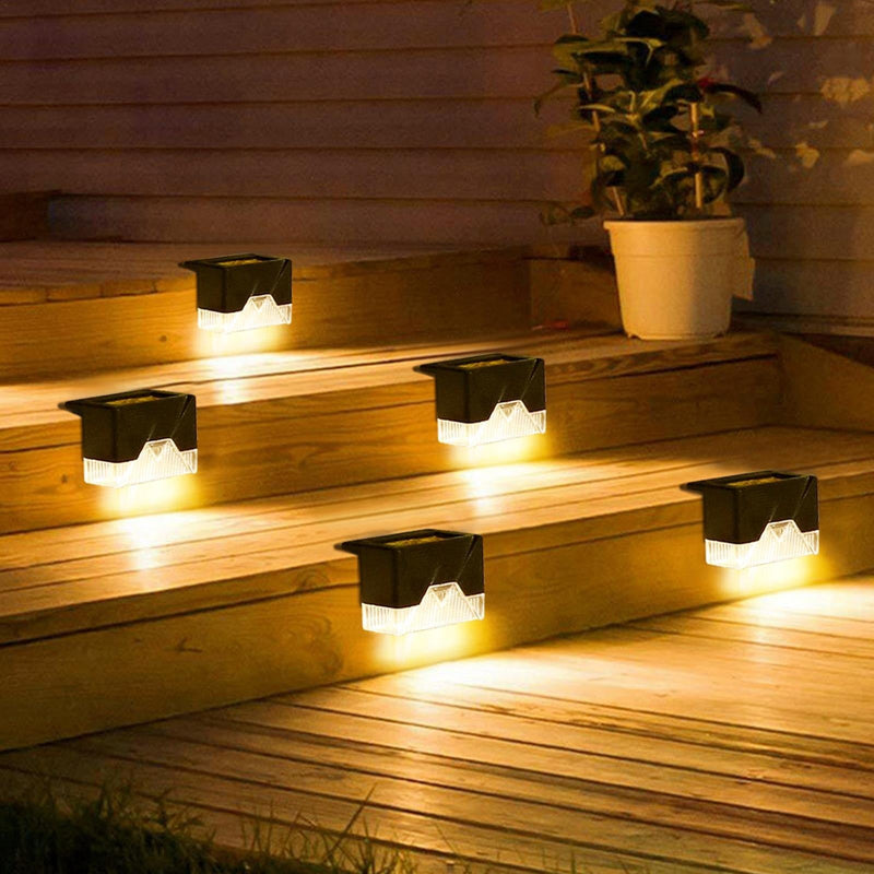 Luces de Escalera Solar - 4 Unidades Luz Led Cálida/Fría IP65-Dreamy Home