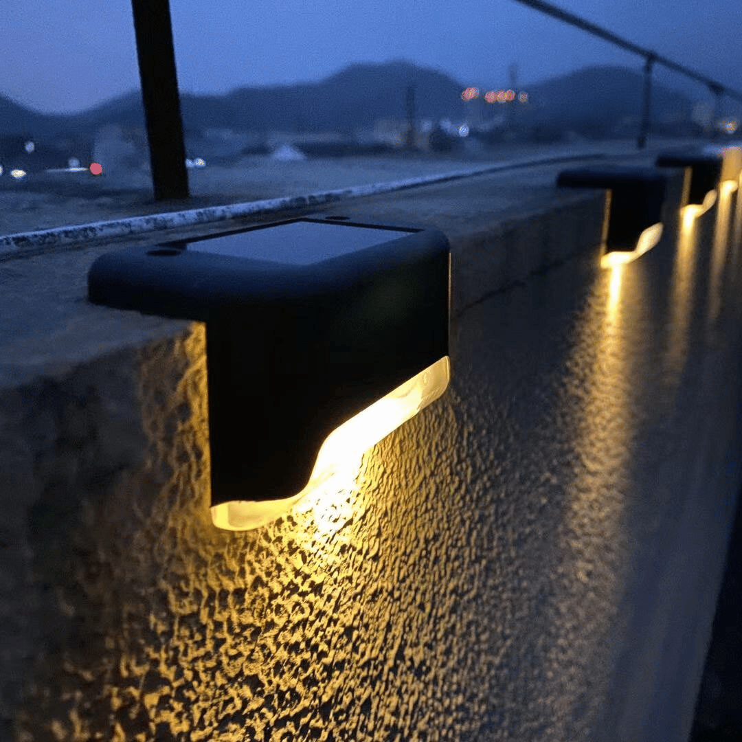 Luces de Escalera Solar - 4 Unidades Luz Led Cálida/Fría IP65-Dreamy Home