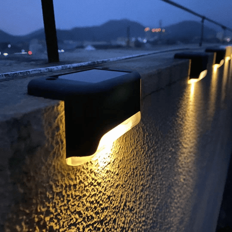 Luces de Escalera Solar - 4 Unidades Luz Led Cálida/Fría IP65-Dreamy Home