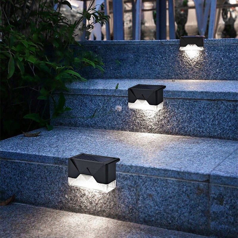Luces de Escalera Solar - 4 Unidades Luz Led Cálida/Fría IP65-Dreamy Home