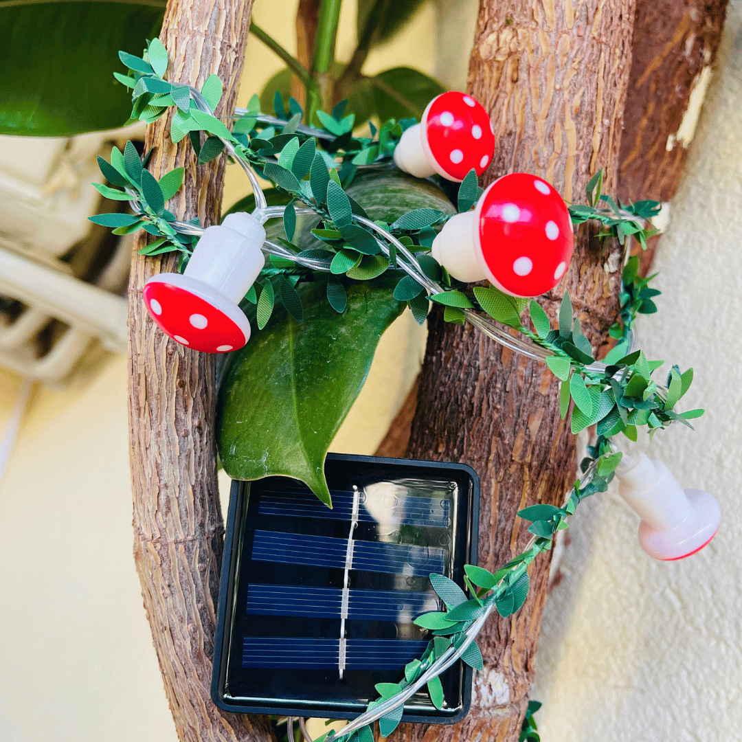 Luces de Hoja Diseño Honguito Solar- Luz Cálida 5 m-Dreamy Home