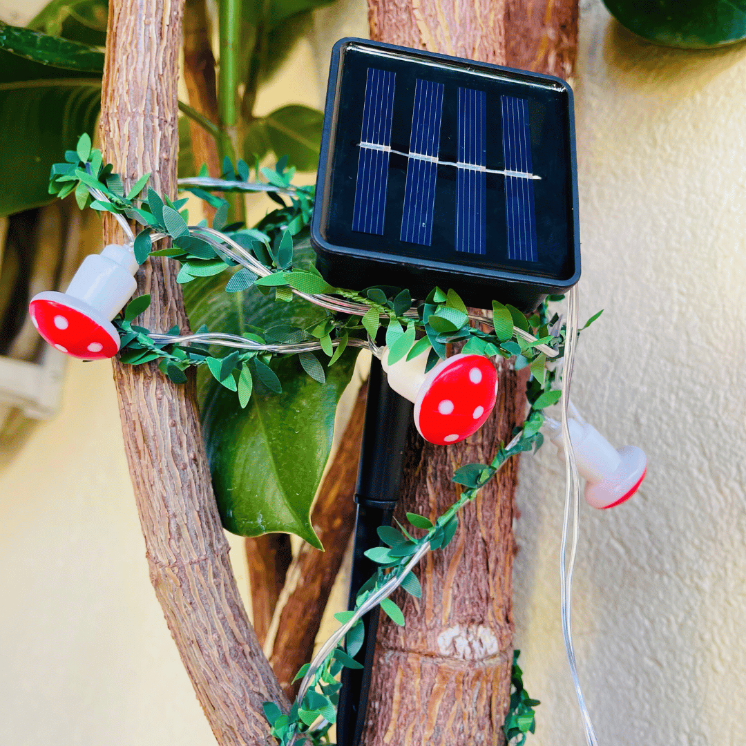 Luces de Hoja Diseño Honguito Solar- Luz Cálida 5 m-Dreamy Home