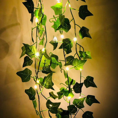Luces Hojas a Pilas - 20 Luces 2 m Luz Cálida IP 44-Dreamy Home