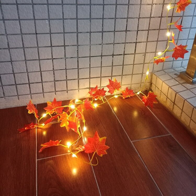 Luces Hojas Otoño - 30 Luces 5 m Luz Cálida IP 44-Dreamy Home