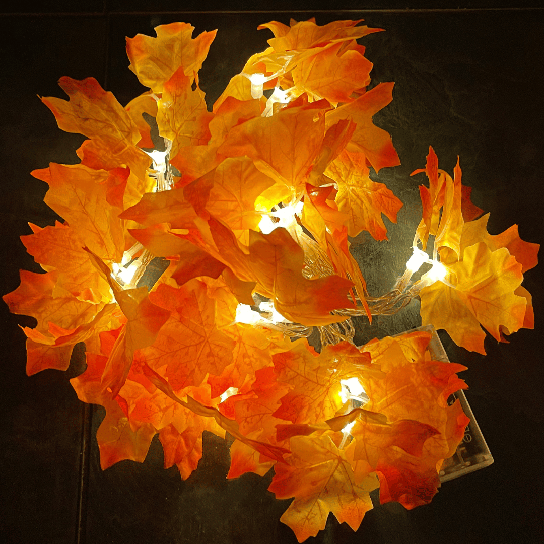 Luces Hojas Otoño - 30 Luces 5 m Luz Cálida IP 44-Dreamy Home