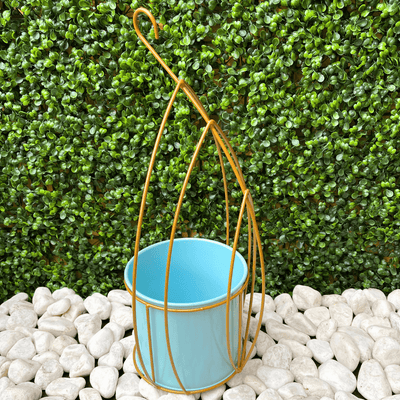 Macetero de Hoja Colgante - Detalle dorado-Dreamy Home