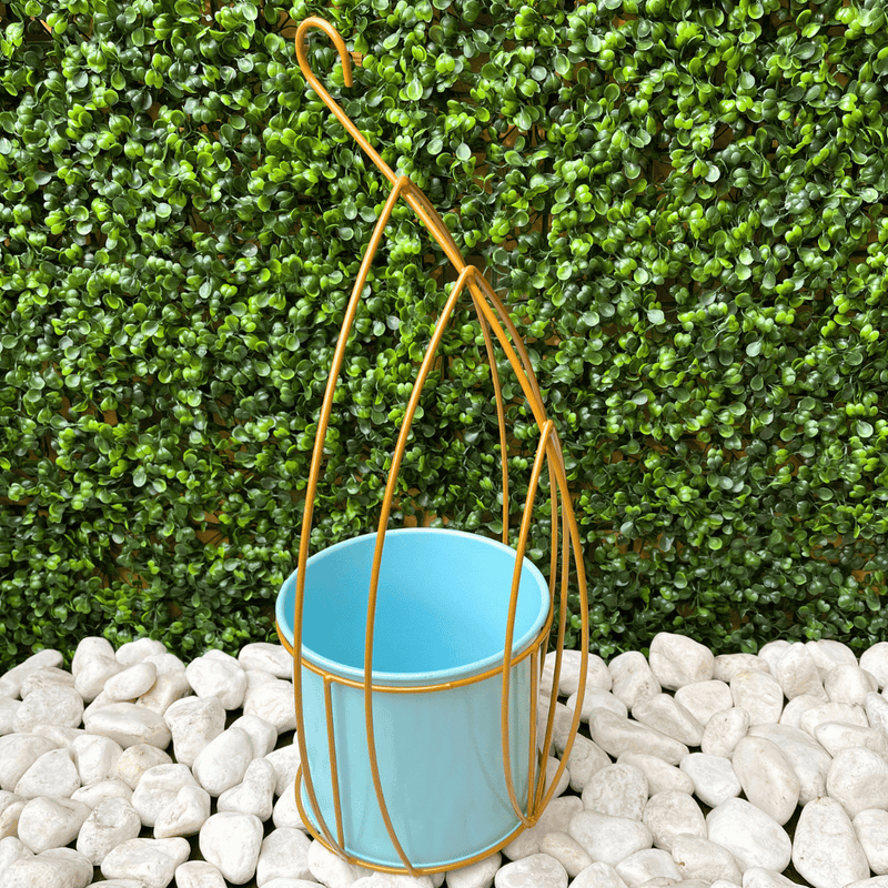 Macetero de Hoja Colgante - Detalle dorado-Dreamy Home