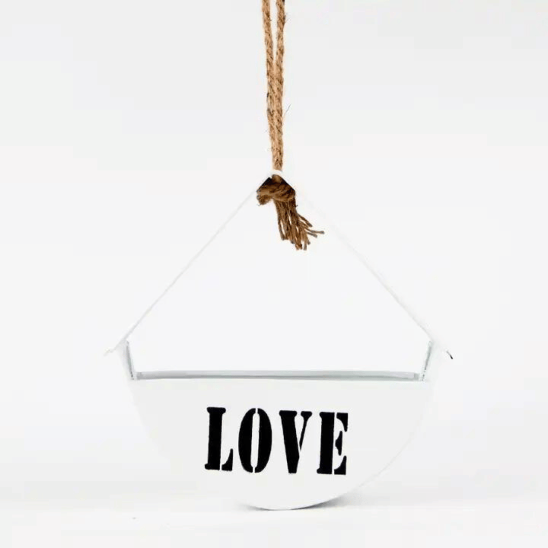 Maceteros Cuerda Cañamo - Metal Love/Flowers-Dreamy Home