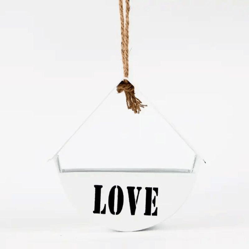 Maceteros Cuerda Cañamo - Metal Love/Flowers-Dreamy Home