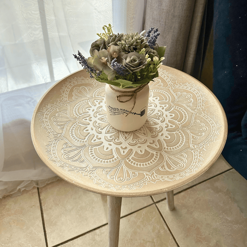 Mesa Mandala Armable - Redonda 40 x 54 cm-Dreamy Home