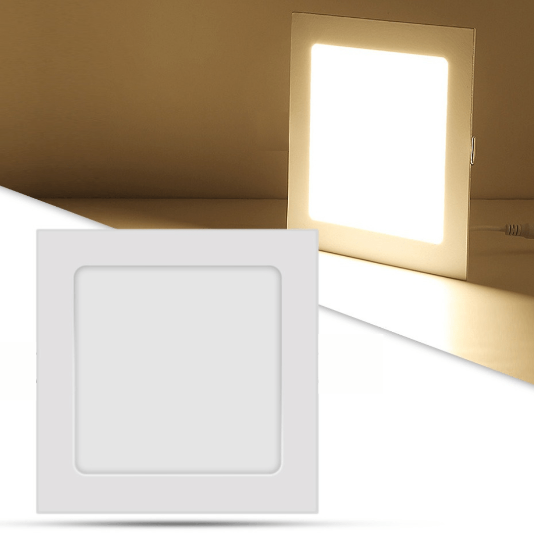 Panel Cuadrado Empotrado 12W - Luz Fría/Cálida IP20-Dreamy Home