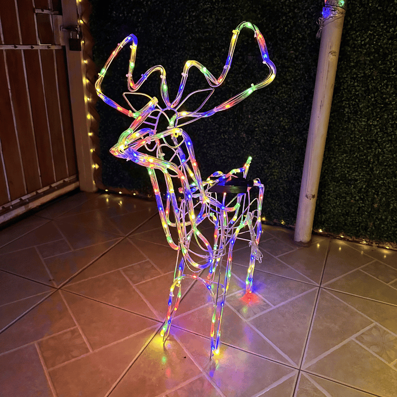 Reno Navideño Solar - IP65 Luz Cálida/Multicolor-Dreamy Home