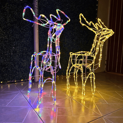 Reno Navideño Solar - IP65 Luz Cálida/Multicolor-Dreamy Home