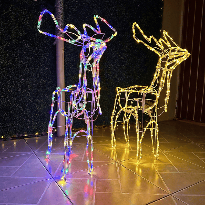 Reno Navideño Solar - IP65 Luz Cálida/Multicolor-Dreamy Home