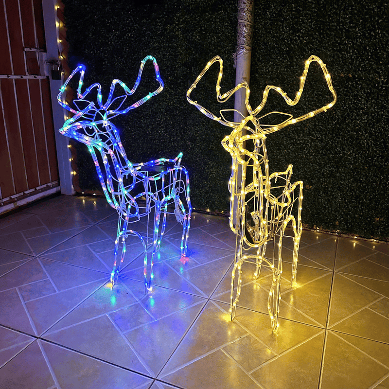Reno Navideño Solar - IP65 Luz Cálida/Multicolor-Dreamy Home