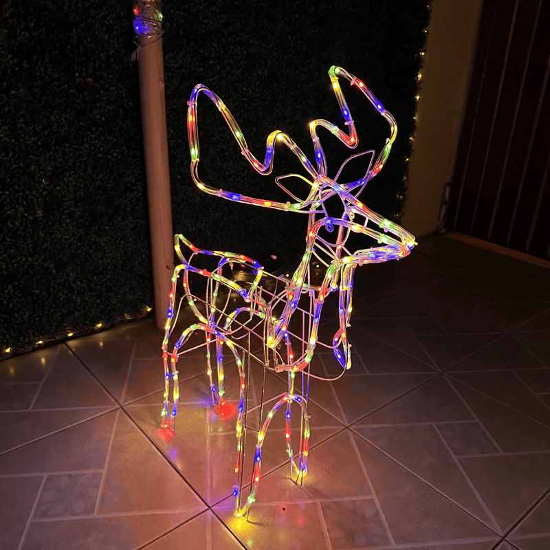 Reno Navideño Solar - IP65 Luz Cálida/Multicolor-Dreamy Home