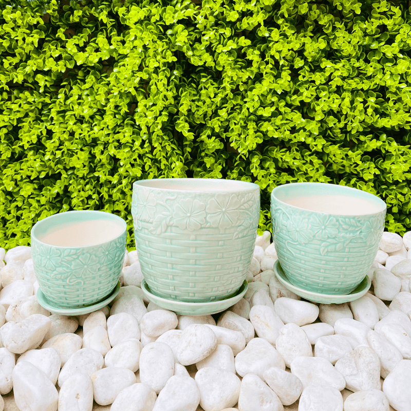 Set 3 Maceteros Verde Pastel - 3 Unidades-Dreamy Home